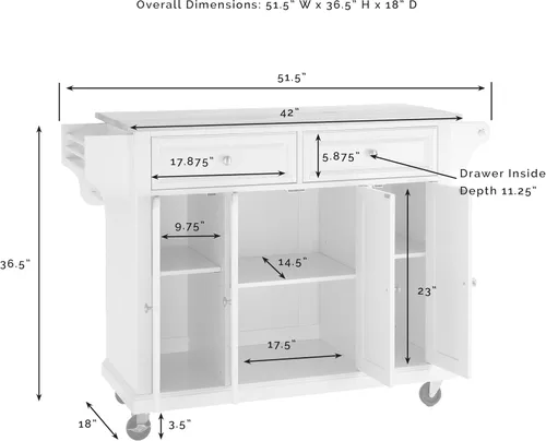 Miniatura 6 de Crosley Furniture isla de cocina con ruedas, Madera, Negro