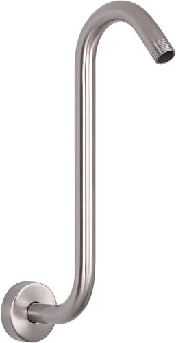 Brazo de ducha en forma de S, tubo de extensión de cabezal de ducha de altura alta, conexión estándar de 1/2 pulgada con brida, impresionante Níquel