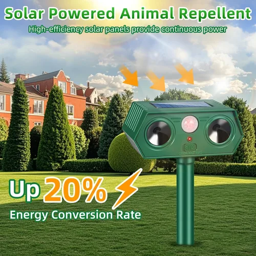 Miniatura 3 de Repelente solar ultrasónico de animales 2026, dispositivos repelentes de ciervos sónicos y repelente de gatos al aire libre, sensor de movimiento