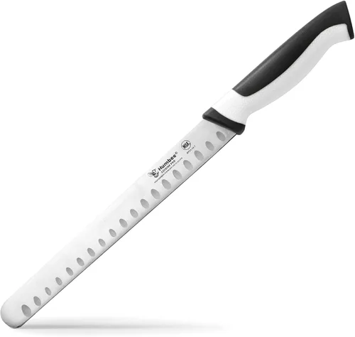 Miniatura 30 de Cuchillo de chef de 8 pulgadas con borde Granton para rebanar jamón y carne de pavo Certificado NSF Hoja de acero inoxidable alemán Mango