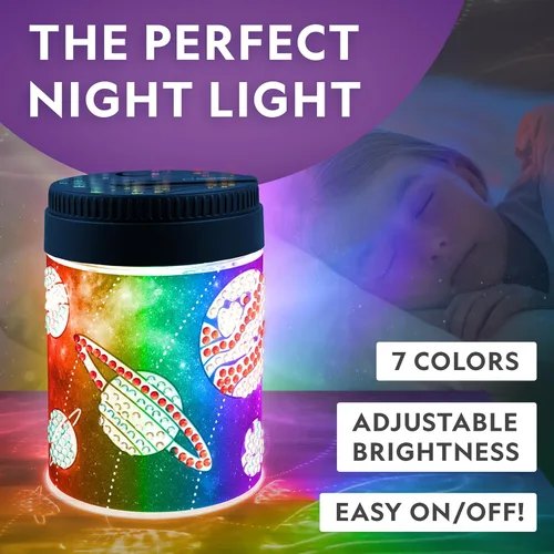 Miniatura 4 de NATIONAL GEOGRAPHIC - Luz nocturna con sistema solar de pintura de diamantes, haz tu propia luz nocturna con más de 1000 gemas para decorar, kits