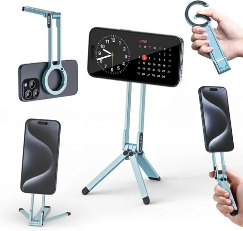 Miniatura 14 de ULANZI MA30 - Soporte magnético de trípode para iPhone - Maglock de aluminio para teléfono inteligente, mini trípode de bolsillo, soporte