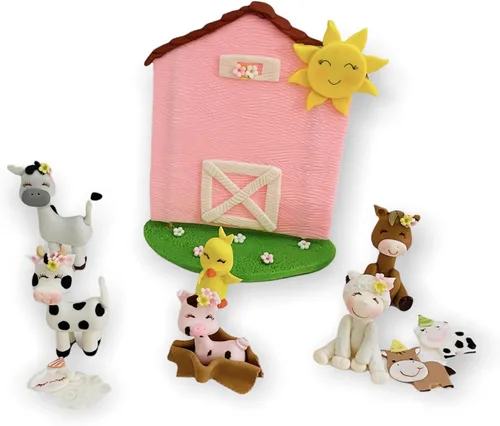Miniatura 3 de Conjunto de granja 3D y sombreros de fiesta para cupcakes