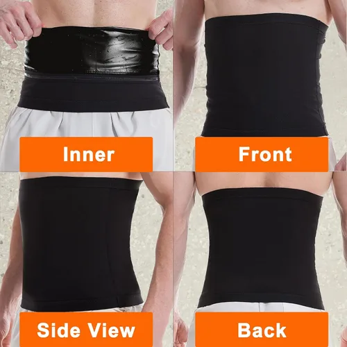 Miniatura 3 de Entrenador de cintura para hombres, reductor de cintura de sudor para sauna, cinturón de adelgazamiento para sauna, ejercicio, equipo de gimnasio