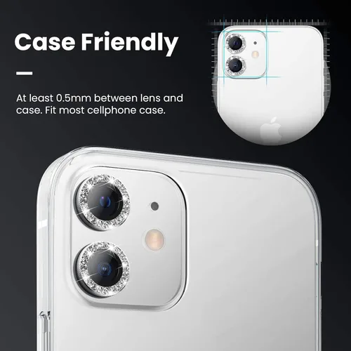 Miniatura 3 de Tensea Protector de lente de cámara compatible con iPhone 12 / iPhone 12 Mini, protector de pantalla de vidrio templado 9H para iPhone 12 mini