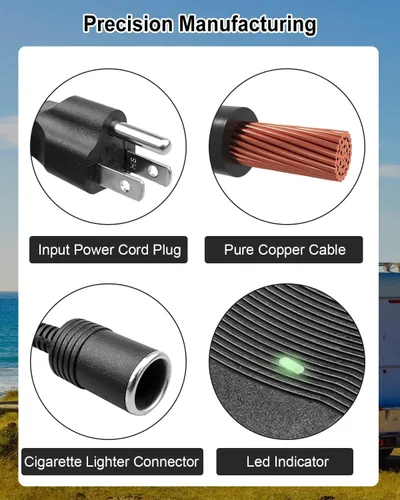 Miniatura 5 de Convertidor de CA a CC de 12 V, 120 W, CA 100 V-240 V a CC 12 V, adaptador de encendedor de cigarrillos, transformador de adaptador de encendedor
