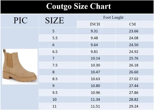 Miniatura 6 de Coutgo Botas Chelsea con plataforma gruesa y de tacón bajo para mujer, botas de tobillo elásticas de gamuza