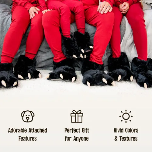 Miniatura 5 de Lazy One - Pantuflas con diseño de garra de animal para niños y adultos, disfraz divertido para niños, cálidas pantuflas peludas