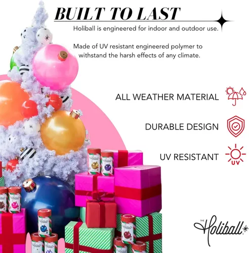 Miniatura 7 de Ornamento Navideño Inflable Holiball – Decoración Definitiva para Interior/Exterior – Reutilizable y Fácil de Almacenar – para Bodas, Fiestas, Plata