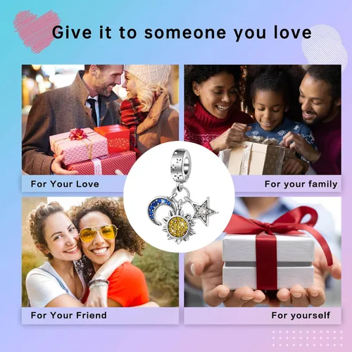 Miniatura 7 de Abalorio de plata de ley 925 para madre, hija, abuela, para familia, amor, madre, hija, abuela, para pulseras, collares, dijes, abalorios, joyería