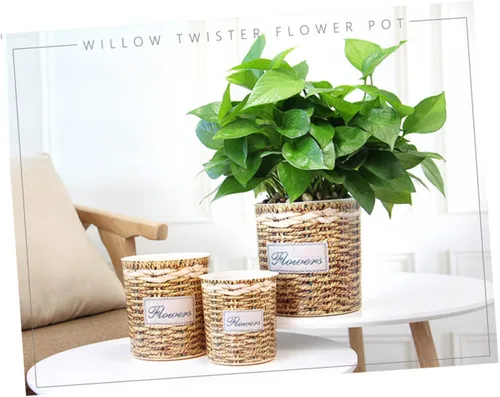 Miniatura 8 de MERRYHAPY 2 latas de riego para plantas de interior, contenedor transparente, violetas africanas, maceta tejida, maceta de riego automático, macetas