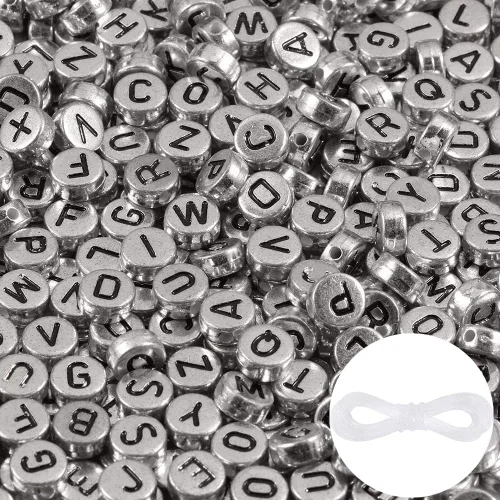 Miniatura 10 de 1000 cuentas redondas blancas de números acrílicos de 0.16 x 0.27 pulgadas, figura colorida de 0-9 pulgadas, cuentas para hacer joyas y pulseras