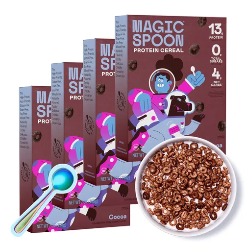 Miniatura 23 de Cereal Magic Spoon - Paquete de 4 piezas de sabores surtidos - Cereal para el desayuno keto, sin gluten y sin granos, bajo en carbohidratos, alto
