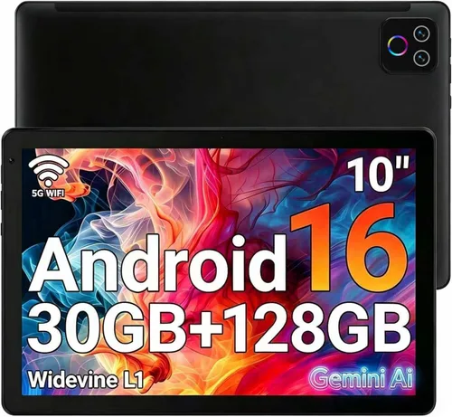 URAO Tableta, tableta Android de 10.1 pulgadas con procesador Octa-core 30GB RAM 128GB ROM HD IPS pantalla táctil 8H batería, Wi-Fi 6, BT 5.4,