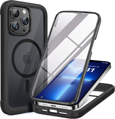 Miniatura 115 de Miracase Funda para iPhone 13 de 6.1 pulgadas, [sin burbujas] funda de teléfono de cuerpo completo con pantalla de vidrio completa integrada, sin