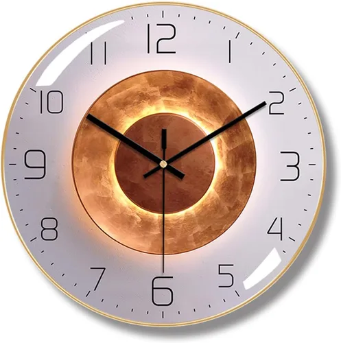 Miniatura 12 de ErgoCar Reloj de pared silencioso moderno de arte deco metálico - Sin tictac y adecuado para sala de estar y dormitorio