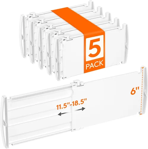 Miniatura 13 de Lifewit - Paquete de 4 separadores de cajones de 8 pulgadas de alto, 13.8 a 22.2 pulgadas, organizadores de cajones profundos ajustables