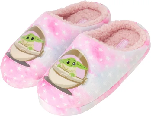 Miniatura 6 de Disney Pantuflas de Star Wars para niña Mandalorian Baby Yoda - Pantuflas mullidas, suela antideslizante (niña 11-5)