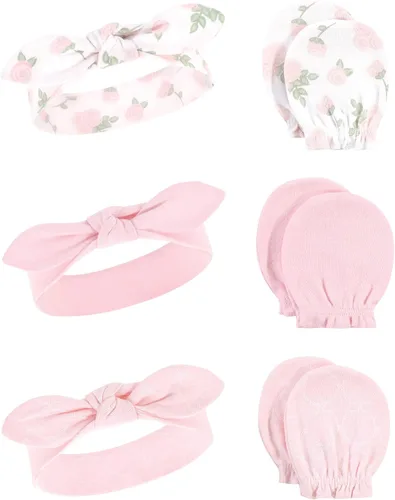 Miniatura 103 de Hudson Baby Conjunto de diadema de algodón y manoplas para rascar para bebé