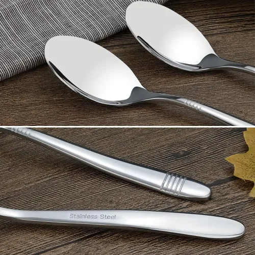 Miniatura 2 de Begale Cucharas de postre de acero inoxidable de 12 piezas, cuchara pequeña