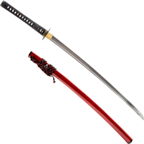 Miniatura 26 de HMS Samurai Katana Sword, Practical, Hand Forged, 1045 Carbon Steel, Heat Tempered/Clay Tempered, Full Tang, Sharp, Scabbard Blanco-dragón-951A