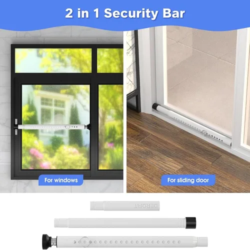 Miniatura 2 de Barra de Seguridad para Puerta Corredera, de 16 a 51 Pulgadas Barra Tope de Seguridad Interior para Puerta Corredera de Patio y Ventana, Cerraduras