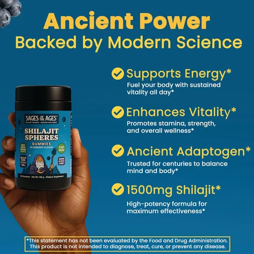 Miniatura 4 de Gomitas Shilajit – 1500 mg de shilajit del Himalaya para hombres Energía y Resistencia – Complejo de ácido fúlvico puro – Orgánico, vegano, sin OMG