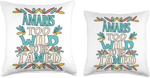 Miniatura 3 de Wildflower Gift For Women Gift For AMARIS Linda almohada retro con nombre Amaris de flores silvestres para niñas, 16 x 16 pulgadas, multicolor