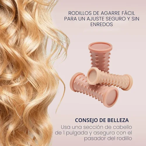 Miniatura 5 de Conair 20 ruleros compactos para cabello de distintos tamaños, Rosado Canela