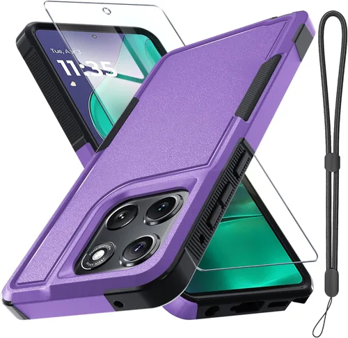 Miniatura 14 de Funda compatible con Moto G 5G 2024, cuerpo completo, resistente, resistente, a prueba de golpes, con correa de cordón, protector de pantalla