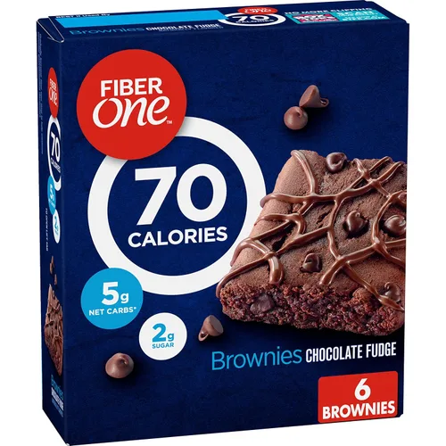 Miniatura 11 de Brownie barrita de 90 calorías, menta caramelo, mega paquete de 18 barras de fibra, 16 onzas, Fiber One