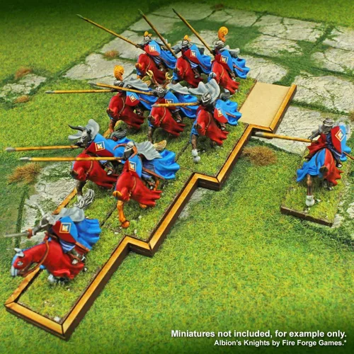 Miniatura 2 de LITKO Bandeja de movimiento de formación de lanza Bretonnia Compatible con Warhammer: The Old World Rango y archivo