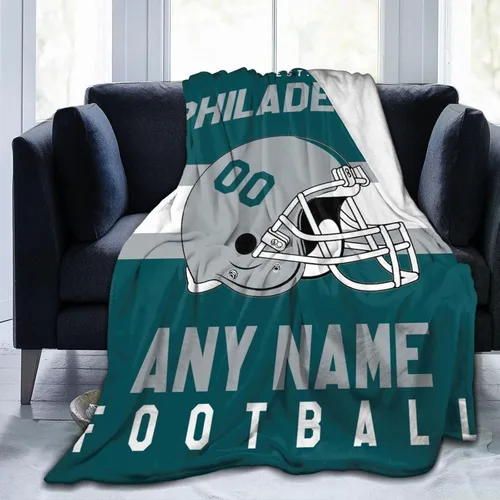 Miniatura 31 de SEAGGS Manta personalizada con diseño de ciudad de fútbol americano, decoración personalizada, manta impresa para añadir cualquier nombre y número