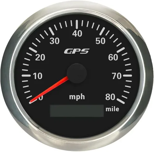 Miniatura 5 de ELING Kit de cuentakilómetros con velocímetro GPS de 3.346 in, calibre de 0 a 80 MPH para automóvil a control remoto, camión, motocicleta, barco