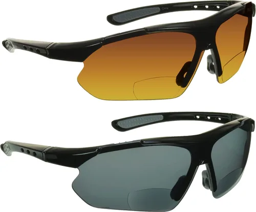 Miniatura 9 de proSPORT BIFOCAL - Lentes de sol para hombres y mujeres, bloqueo de luz azul, lente ámbar HD, semirarimas, envolvente, para conducir, golf