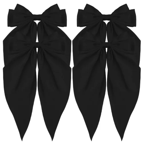 Miniatura 19 de ATODEN Lazos de Cabello de Satén Sedoso 2 Piezas Lazos Grandes para el Cabello para Mujeres Cintas para el Cabello de Cola Larga Extragrandes Lazo