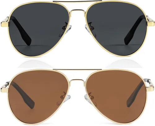 Miniatura 9 de Gafas de sol polarizadas de aviador pequeñas para niñas y niños de 4 a 16 años