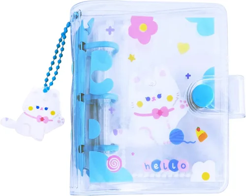 20 hojas, 40 bolsillos, 3 pulgadas, mini álbum de fotos en hojas sueltas, recargable, 3 anillos, carpeta transparente para tarjetas fotográficas
