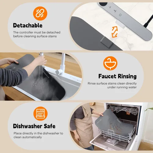 Miniatura 2 de Homelove Tapete de calentamiento para alimentos, bandeja de calentamiento eléctrica con 6 niveles de temperatura y ajuste de horas, calefacción