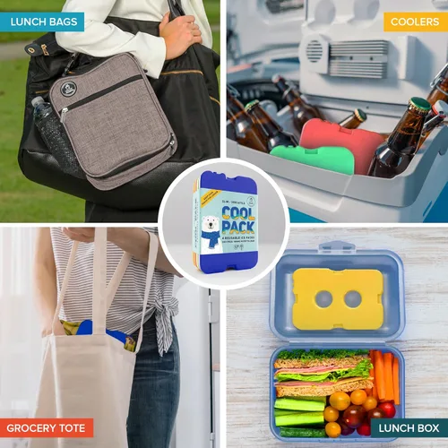 Miniatura 4 de Healthy Packers Paquetes de hielo para loncheras y enfriadores – Paquete fresco original Paquete de hielo reutilizable delgado y duradero