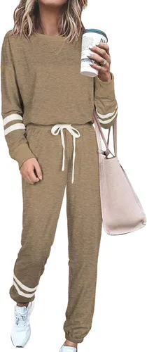 Miniatura 123 de Prettygarden - Conjunto de pijama de dos piezas para mujer, diseño de teñido anudado, sudadera informal de manga larga con pantalones largos, ropa