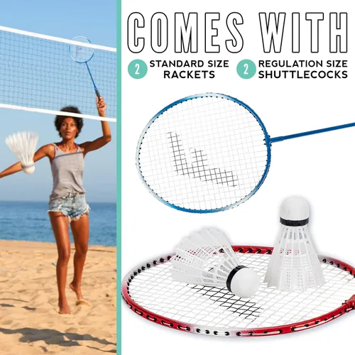Miniatura 2 de Franklin Sports Badminton Racket + Birdie Set - Replacement Badminton Equipment for Kids + Adults - 2 Player - 4 Player Badminton Racket Sets Rojo
