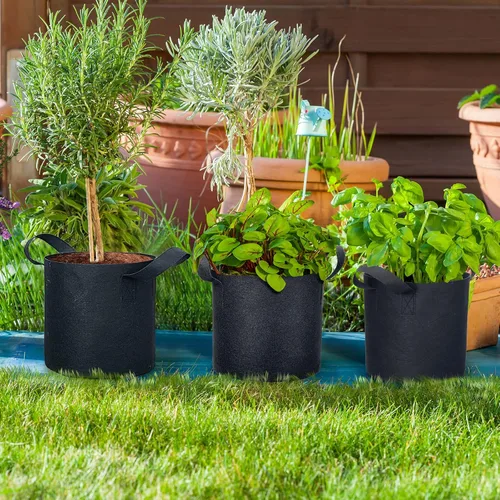 Miniatura 7 de Boao Paquete de 30 bolsas de cultivo de 2 galones, macetas de tela de aireación para plantas con asas, macetas de cultivo gruesas no tejidas, bolsas