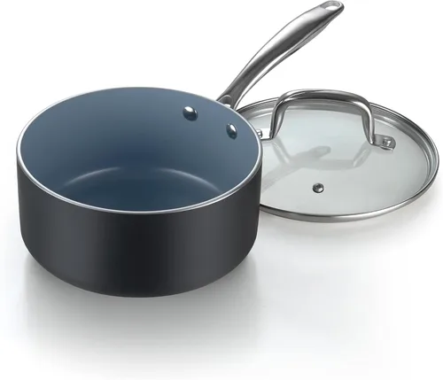 Miniatura 6 de Cook N Home Los juegos de ollas y sartenes clásicas de cerámica antiadherentes incluyen cacerola, sartenes, olla con tapas, utensilios de nailon