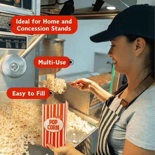 Miniatura 6 de Bolsas de palomitas de maíz EBEGEE, bolsas impermeables a la grasa para porciones individuales, 128 piezas porciones convenientes para noche