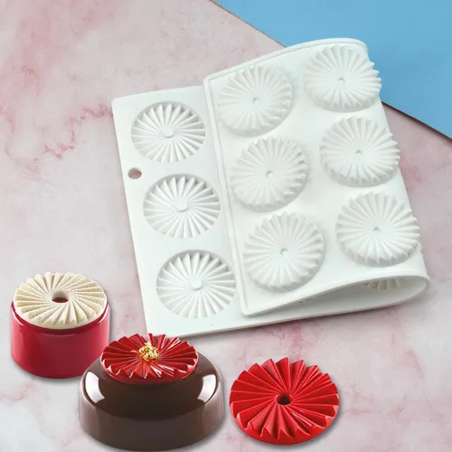 Miniatura 4 de Molde redondo de silicona con forma de engranaje, molde de decoración de chocolate, moldes de mousse para tartas, accesorios para hornear