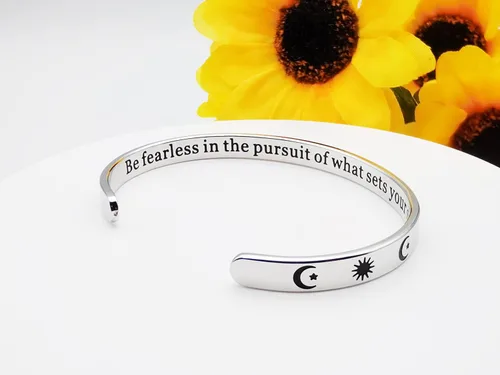Miniatura 278 de Pulseras inspiradoras para mujer, joyería de acero inoxidable, con refranes, pulsera motivacional con mensaje oculto, pulseras grabadas para mejor
