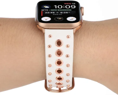 Miniatura 5 de Correas de cuero compatibles con Apple Watch de 1.575 in 1.732 in Series SE 6 5 4 1.496 in 1.654 in Series 3 2 1, correa deportiva de repuesto