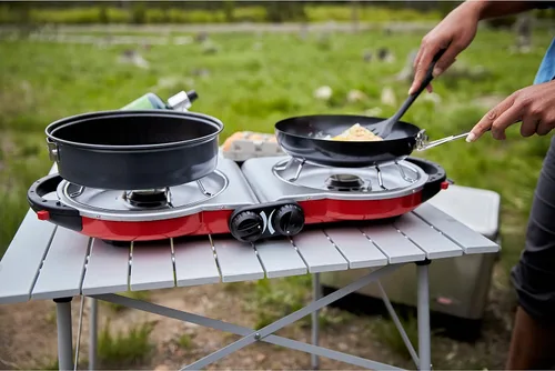 Miniatura 3 de Coleman Fold ‘N Go 2-Burner Propane Stove, Dual Adjustable Burners with 20,000 BTUs of Power & InstaStart Ignition, Great for Camping, Tailgating