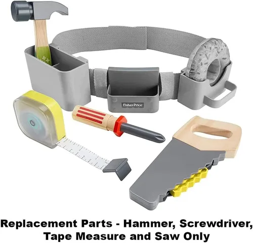 Miniatura 2 de Piezas de repuesto para cinturón de herramientas Fisher-Price DIY - GGT60 ~ Martillo de simulación de repuesto, destornillador, cinta métrica
